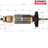 Оригінальний ротор (якір) для болгарок Sparky M 750 E, M 850 E