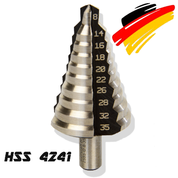 Ступенчатое сверло WolfCraft 2585 Germany (8-35 мм) HSS-R